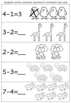 the worksheet for addition and subtraction with numbers 1 - 3, including two