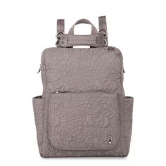 Sakroots Loyola Backpack - |Eco Twill - Mushroom Spirit Desert Quilted| Casual On-the-go Softback Backpack, Casual Backpack With Anti-theft Pocket For On-the-go, Casual Gray Backpack With Anti-theft Pocket, Casual Gray Backpack For Travel, Artist Prints, The Sak, Print Artist, Hands Free, Top Handle