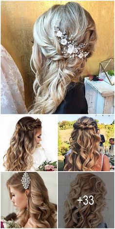 Hair Down Wedding Hairstyles, Hair Down Wedding, Wedding Hairstyle Ideas, Down Wedding Hairstyles, Bridesmaid Hairstyles Half Up Half Down, Short Homecoming Hair