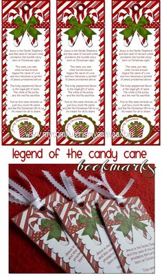 four christmas gift tags with candy canes on them