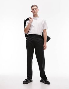 Topman wide leg smart pants in black | ASOS Business Black Wide Leg Pants With Pockets, Wide-leg Business Pants, Black Wide Leg Pants With Pockets For Business, Formal Dress Pants With Pockets And Wide-leg, Formal Wide-leg Dress Pants With Pockets, Relaxed Fit Wide Leg Business Dress Pants, Business Dress Pants Wide Leg Relaxed Fit, Business Black Wide-leg Dress Pants, Relaxed Fit Wide Leg Dress Pants For Business