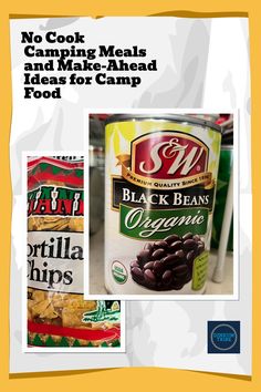 an advertisement for black beans and other foods