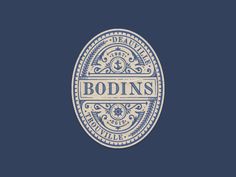 the logo for bodin's is shown on a dark blue background with white lettering