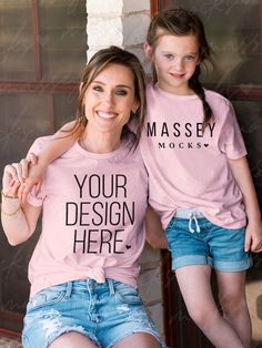 || ❤DIGITAL DOWNLOAD ONLY❤ || Mommy and Me Mockup Pink Shirt mockup -No physical item will be shipped to you- Let Massey Mocks help you to create a professional look for your business! Our simple mockups offer you the ability to feature each of your designs with minimal effort in a show stopping way! Professional mockups are the best way to sell, so grab 5, 10, or 20+ and SAVE! My hope is to help you build a brand you can be proud of!  || What you will receive in this purchase || ❤As soon as you Customizable Casual Pink Shirt, Casual Customizable Pink Shirt, Casual Pink Shirt For Family Occasions, Casual Pink Tops For Family, Casual Pink T-shirt For Family, Mother Hood, Family Tshirt, Profile Template, Child Hood