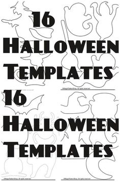 an image of halloween templates with the words to be written in black and white