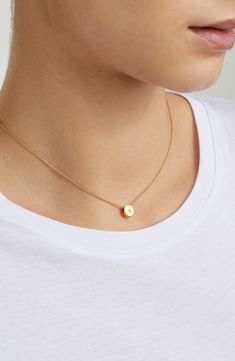 Monica Vinader Linear Solo Diamond Pendant Necklace | Nordstrom Minimalist Single Diamond Initial Pendant Necklace, Minimalist Diamond Initial Necklace For Everyday, Everyday Diamond Necklace With Initial Pendant, Formal Minimalist Round Pendant Charm Necklace, Everyday Solitaire Necklace With Diamond Accents, Everyday Minimalist Round Pendant Birthstone Necklace, Minimalist Initial Pendant Necklace With Diamond Accents, Everyday Round Necklace With Single Diamond, Elegant Round Disc Birthstone Jewelry