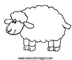 a drawing of a sheep that is white and black with pink on the legs, standing in front of a white background