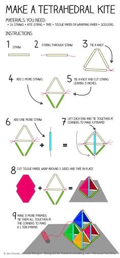 how to make an origami tetraderal kite with pictures and instructions