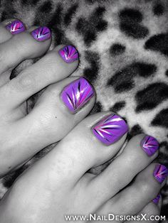 Someday soon I will be able to do this Purple Pedicure Ideas, Purple Toenails, Ugly Toes, Nail Color Spring, Purple Pedicure, Sculpting Tips, Toes Ideas, Trendy Pedicure, Nail Sculpting