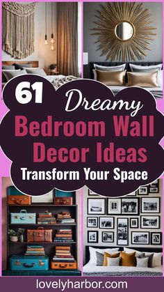 61 Inspiring Bedroom Wall Decor Ideas: Transform Your Space Into A Dreamy Retreat Decorating Bedroom Walls Ideas, Wall Design Ideas Bedroom Pictures, Bedroom Wall Inspirations, Bare Wall Ideas, Bedroom Wall Designs, Accent Wall Bedroom, Book Wall, Bedroom Color Schemes, Inspiration Wall