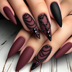 Boho Nails, Witchy Nails, Pretty Nail Designs, Halloween Nail Designs, Halloween Nail