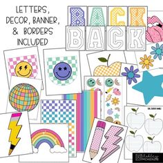 back to school printables with the words, letters, and pictures on them