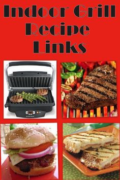 the cover of an outdoor grill recipe book with pictures of grilled meats and vegetables