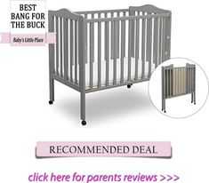 a baby's crib with the words recommended deal and an image of it