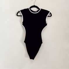 New Without Tags Bodysuit From Zara. Soft Cotton Feel With Stretch. Size Small Trendy Fitted Zara Bodysuit, Zara Black Stretch Bodysuit, Zara Black Fitted Bodysuit, Zara Fitted Black Bodysuit, Zara Trendy Sleeveless Bodysuit, Trendy Zara Sleeveless Bodysuit, Fitted Black Bodysuit By Zara, Trendy Sleeveless Zara Bodysuit, Spring Black Bodycon Bodysuit