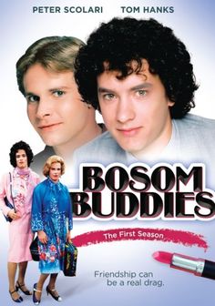 a movie poster for the film boscom buddies with two people standing next to each other