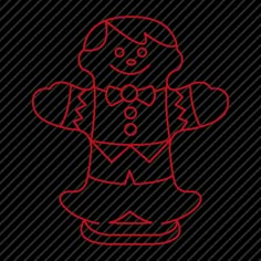 the outline of a gingerbread man is shown