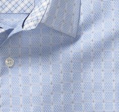 Classic Collared Dress Shirt, Wrinkle-resistant, Classic Button-up Dress Shirt With Placket, Semi-formal Cotton Dress Shirt With Button Cuffs, Light Blue Button-up Dress Shirt, Blue Button-up Dress Shirt With Concealed Placket, European Dress, Holiday Sales, Collar And Cuff, Cotton Fabric