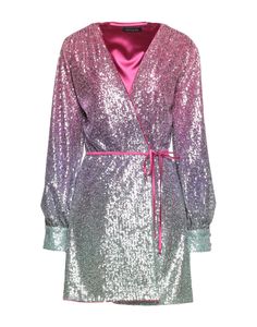 tulle, sequins, solid color, v-neck, long sleeves, fully lined, tie fastening, without pockets, sequinned dress , Color: Fuchsia , Size: 6 Lover Outfit, Sequinned Dress, Edgy Glam, Womens Short Dress, Tie Wrap, Color Fuchsia, Concert Outfit, Short Dress, Sequin Dress