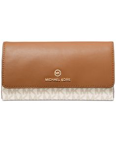 in stock Michael Kors Logo, Trifold Wallet, Jet Set, Zip Around Wallet, Vanilla, In Store, Buy Online, Pick Up, Michael Kors