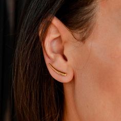 Lovely 24k gold cuff earrings in minimalist style. Look great on the ear, go under any style of clothing.===What is Gold Vermeil===Gold Vermeil - is genuine .925 sterling silver that has been expertly plated with a thick layer of 14k-24k gold.Advantages Gold Vermeil:• Base of high-quality sterling silver• A thick gold layer of at least 10k• Most of the time 14k-24k gold is used• Industry regulated gold thickness of no less than 2.5 microns (very thick).24k Gold Plated Ear Climbers - Gold Ear Cli Trendy Gold Ear Climbers For Everyday Wear, Gold Ear Climbers For Everyday, Everyday Gold Ear Climbers, Everyday Minimalist Yellow Gold Ear Climbers, Trendy Gold Ear Climbers With Ear Wire, Modern Gold Ear Climbers For Everyday, Gold Minimalist Pierced Ear Climbers, Gold Minimalist Ear Climbers, Modern Everyday Gold Ear Climbers