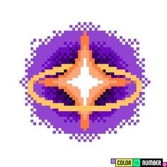 an image of a cross in the middle of a pixel art style, with color numbers below it