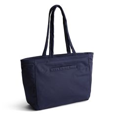 Elevate your everyday style with our Small Hathaway Tote. Designed for the modern woman who values both fashion and functionality, this versatile compact tote offers space for all your essentials while adding a touch of sophistication to any outfit. Step out in style and stay organized on the go with the Small Hathaway Tote. Whether you're heading to the office, running errands, going shopping, traveling or enjoying a day out with friends, our tote offers the perfect combination of style, functionality and convenience to complement your busy lifestyle. Vera Bradley Small Hathaway Tote Bag Women in Blue Navy Nylon Bags For On-the-go, Versatile Blue Bags With Functional Pockets, Packable Blue Shoulder Bag, Shoulder Bag With Functional Pockets, Modern Blue Bag With Functional Pockets, Blue Bags With Functional Pockets For On-the-go, Versatile Packable Everyday Bags, Functional Navy Shoulder Bag For Everyday Use, Blue Packable Bags For Travel