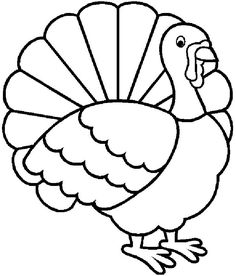 a turkey that is outlined in black and white