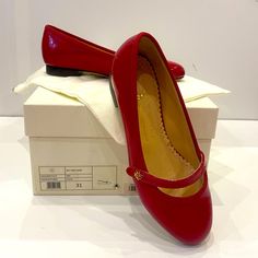 Vegan Patent Leather, Vegan Lining And Insole, Recycled Rubber Sole - 100% Cotton Dust Bag Included - Shoe Box Is 100% Recycled - Made In Portugal Dorothy Wizard Of Oz Dorothy Wizard Of Oz, Charlotte Olympia Shoes, Recycled Rubber, Charlotte Olympia, Shoe Box, Red Gold, Mary Janes, Patent Leather, Cute Shoes