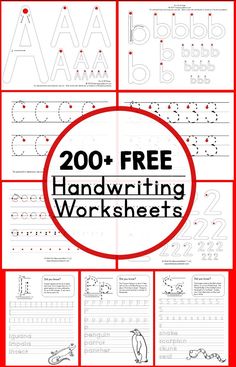 handwriting worksheets with the title 200 free handwriting worksheets