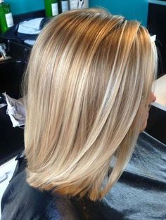 Sleek Lob, Lob Haircut, Honey Blonde Hair, Long Bob Hairstyles, Hair Color Highlights