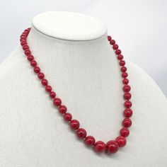 Red Howlite Stones. Length 19 Inches. Free Gift With Purchase. Fast Shipper. Mybeademporium.Com N 1286 Formal Red Coral Beaded Necklace, Classic Red Round Beaded Necklaces, Classic Red Beaded Necklace As Gift, Classic Red Beaded Necklace For Gift, Classic Red Single Strand Beaded Necklace, Classic Red Single Strand Necklace, Ruby Jewelry Necklaces, Howlite Stone, Gift With Purchase