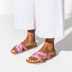 Nwt Birkenstock Yao Washed Metallic Pink Sandals In A Geometric Design. Soft Leather Straps With Adjustable Buckles For A Good Fit. Washed Suede Metallic Look With Hints Of Green. Made In Germany. No Original Box. Casual Footbed Sandals With Heel Loop For Vacation, Spring Slip-on Footbed Sandals With Buckle Closure, Casual Slip-on Footbed Sandals With Heel Loop, Casual Toe Post Footbed Sandals With Buckle Closure, Casual Toe Post Footbed Sandals With Buckle, Spring Toe Post Footbed Sandals With Removable Insole, Spring Buckle Closure Slip-on Slippers, Spring Slippers With Leather Footbed, Casual Spring Footbed Sandals With Heel Loop