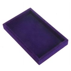 an empty purple tray on a white background