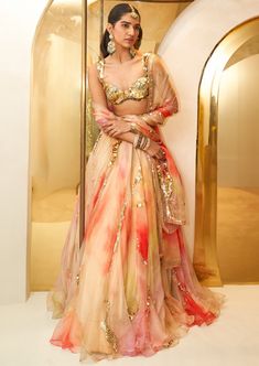 Multicolor Lehenga, Mahima Mahajan, Lehenga With Blouse, Printed Lehenga, Organza Lehenga, Embroidered Lehenga, Ghagra Choli, Wedding Lehenga