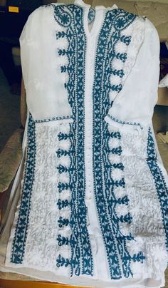 Georgette white and grey whole body hand work chikonkari kurti with dupatta. Very light weigh and very good quality size 48 and front height 41 and back height 44 Kurti With Dupatta, Dhakai Jamdani Saree, Jamdani Saree, Whole Body, Hand Work, Beautiful Saree, Red Blouses, Petticoat, Womens Clothing Tops