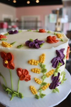 Floral buttercream cake by 3 Sweet Girls Cakery!