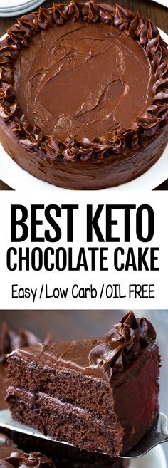 the best keto chocolate cake recipe is easy and low carb / oil free