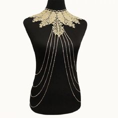 Body Jewelry Festival Body Jewellery, Hot Accessories, Crystal Bra, Body Necklace Chain, Shoulder Jewelry, Gold Body Chain, Shoulder Necklace, Beaded Bib Necklace, Fake Collar