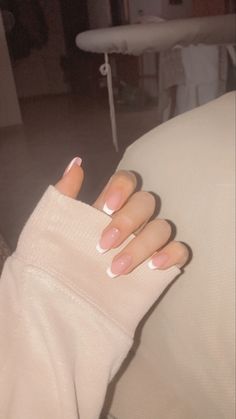 Classic Manicure Classy Neutral Nails, Nails 22 Trends, Square Round Acrylic Nails Medium, Basic Nail Acrylic Ideas, Modern Square Nails, Small Coffin French Tip Nails, Pink Champagne Nails Acrylic, 2014 Nails Aesthetic, French Acrylic Nails Squoval