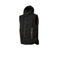 LOUIS VUITTON® - Monogram Accent Sleeveless Jacket - Black Black Louis Vuitton, Louis Vuitton Official Website, Leather Denim, Buckle Shoes, Louis Vuitton Official, Monogram Bag, Sleeveless Jacket, Knitwear Tops, Color Dorado