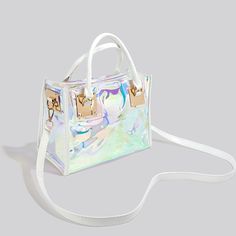 Free U.S. shipping. Style:  , color:White, suite for season：Spring, Summer, Autumn ，Going out, Hanging out, Honeymoon, Party, Travel, Material PU, White Holographic Satchel Purse Crossbody Transparant Holographic Bag Holographic Purse, White Holographic, Holographic Bag, Mother's Day Bouquet, Clear Handbags, Butterfly Bags, Purse Crossbody, Pretty Bags, Clothing Design