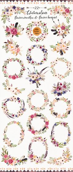 an image of flowers and wreaths on a white background with the words celebrate written in it