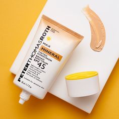 All-mineral, tinted facial sunscreen provides water-resistant, broad spectrum SPF 45 UVA/UVB sun protection for sensitive skin with Zinc Oxide and Titanium Dioxide. Tinted Sunscreen, Tinted Spf, Peter Thomas Roth, Fair Skin Tone, Skin Care Clinic, Medium Skin Tone, Facial Sunscreen, Licorice Root Extract, Effective Skin Care Products