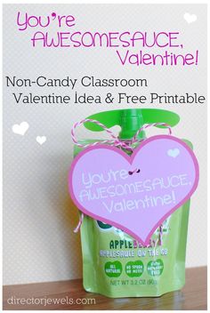 a valentine's day treat bag with the words you're awesome, valentine on it