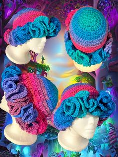 A cool color chelly hat 💜💙 Bucket Hats, Caps Hats, Accessories Hats, Ships, Rainbow, Hats, Color