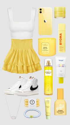 Preppy Yellow, Yellow Fits, Preppy Dresses, Looks Party