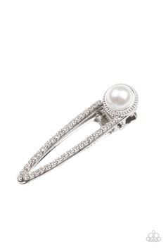 Dotted with a bubbly pearl fitting, a silver frame is encrusted in glassy white rhinestones for a glamorous finish. Features a standard hair clip on the back.

Sold as one individual hair clip. White Hair Accessory, Paparazzi Accessories Jewelry, Hair Color Pink, Pearl Hair Clip, Paparazzi Accessories, White Rhinestone, Pearl Hair, Paparazzi Jewelry, Affordable Jewelry