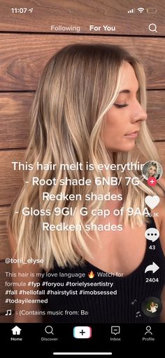 Root Melt Shades Eq, Honey Blonde Hair Redken, Fall Blonde Redken Formula, Honey Blonde Formula Redken, Root Melt Honey Blonde, Honey Blonde Toner, Honey Blonde Shades Eq Formula, Blonde 2024, Root Smudge Blonde