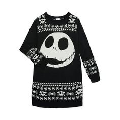 The Nightmare Before Christmas Girls Holiday Long Sleeve Sweater Dress is a spooky and stylish choice for young fans of the iconic Tim Burton movie. Available in sizes 4 to 12, this sweater dress features festive and eerie graphics inspired by The Nightmare Before Christmas, with the beloved Pumpkin King, Jack Skellington. Crafted in a soft, cozy knit, it provides warmth and comfort during the holiday season. Perfect for holiday parties or everyday wear, this dress adds a unique and whimsical touch to your child's festive wardrobe. Size: 10/12.  Color: Black.  Gender: female.  Age Group: kids. Nightmare Before Christmas Girl, Girls Sweater Dress, Tim Burton Movie, Girls Holiday, Pumpkin King, Christmas Girls, Dress With Long Sleeves, The Nightmare Before Christmas, Long Sleeve Sweater Dress